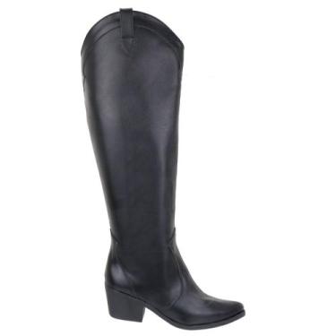 Imagem de Bota Texana Feminina Cano Longo Zíper Lateral Casual Dia a Dia - YOYO 