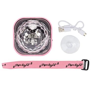 Imagem de Pulseira de luz de discoteca Luz de festa giratória portátil Luz RGB para festa de aniversário Luz noturna recarregável (concha rosa)