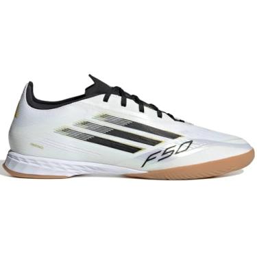 Imagem de adidas Tênis unissex F50 Pro Indoor, Calçado branco/preto/dourado metálico, 11.5 Women/10.5 Men