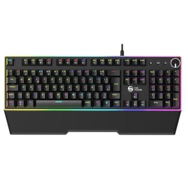 Imagem de Teclado Mecânico Gamer com Switch Blue ABNT2 e Mouse Gamer RGB, 12800 DPI, Kit Gaming para PC