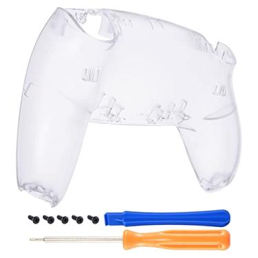 Imagem de eXtremeRate Capa inferior transparente personalizada compatível com controle ps5, capa traseira de substituição compatível com controle ps5