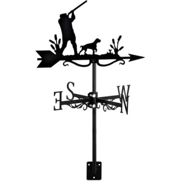 Imagem de Cata-vento De Caçador De Cata-vento & Cão Com Montagem No Telhado, Indicador De Direção Do Vento Para Decorações De Metal De Jardim De Caça De Caçador De Fazenda, Pothunter