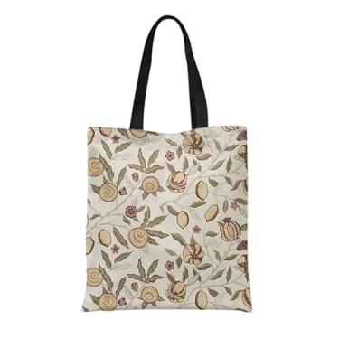 Imagem de Lytxdll Bolsa feminina com estampa floral, bolsa de ombro reutilizável, bolsa de compras de supermercado para trabalho, escola e viagens, 4