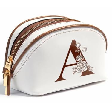 Imagem de Bolsa transversal feminina inicial bolsa tiracolo bolsa pochete lateral transversal corpo pequeno bolsa de couro mochila mãe filha mãe irmã namorada melhor amiga Natal Natal presente de aniversário