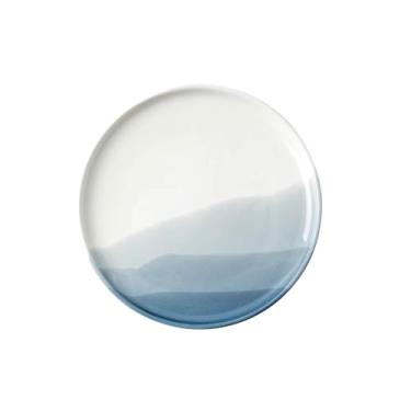 Imagem de Prato redondo simples de cerâmica de 20 cm, um prato personalizado de sobremesa e macarrão para comida ocidental