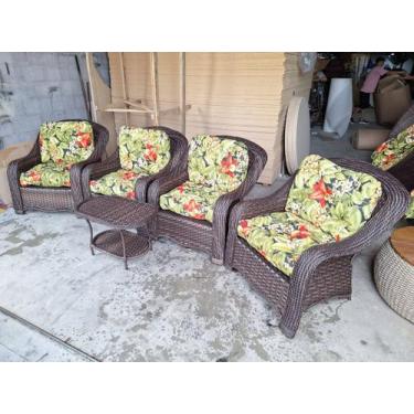 Imagem de Conjunto Poltronas Fibra Sintética 4 Pol - Tecido Saquarema - Varanda 