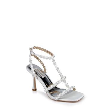 Imagem de Badgley Mischka Sandália feminina de salto Camilia, Branco macio, 36