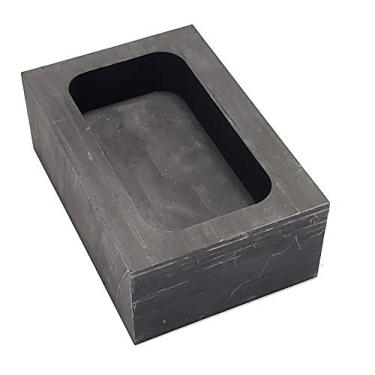 Imagem de LLF Cadinho de molde de lingote de grafite dourado prateado para refinação de fundição (55 x 37 x 20 mm (150 g de ouro/80 g de prata))