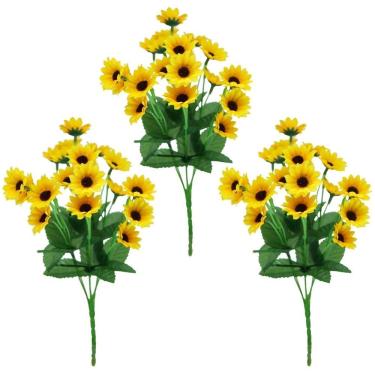Imagem de Jogo 3 Buquês Mini Girassol 22 Flores Artificial Prime - Mc Flores
