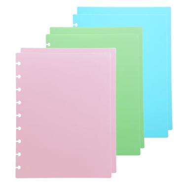 Imagem de ITSYHPRO Conjunto de 3 capas de caderno de disco médio, agenda de disco, cores mistas, compatível com Happy Planner (1 azul celeste + 1 rosa + 1 verde, médio)