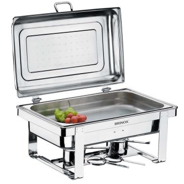 Imagem de Rechaud Retangular Savoy Com 2 Cubas 1098-202 5 Peças Brinox Inox