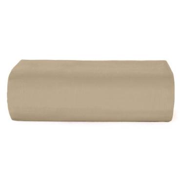 Imagem de Lençol Queen Teka 100% Algodão 120 Fios Com Elástico, Marrom