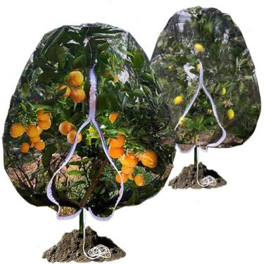 Imagem de Rede para árvores frutíferas, capa grande para arbustos de mirtilo de 3,5 x 2,3 m com cordão de zíper, rede mosquiteira para ambientes externos, protetor de rede de jardim, planta de pássaros