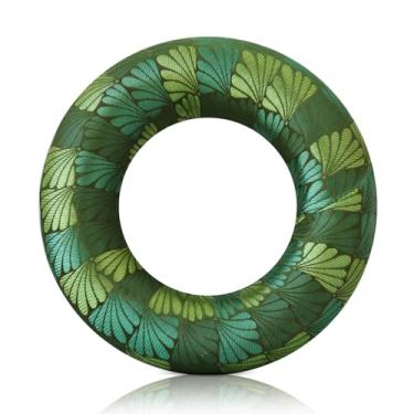 Imagem de UPCEED Almofada de canto para tigelas de canto tibetanas, almofada redonda de brocado de seda feita à mão para cura de som e acessórios de tigelas de som de cristal (verde-floresta, 16,7 polegadas)