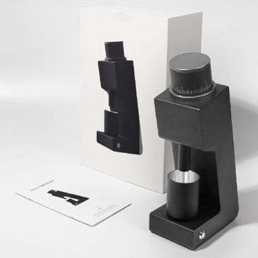 Imagem de Moedor de café elétrico de nível barista - Motor de 100 W, moagem contínua, inclinação antientupimento de 76,5°, funil/copo magnético, ferramenta para prensar pó - Engrenagens de aço inoxidável p