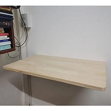 Imagem de LJHSS Mesa dobrável para parede, mesa flutuante dobrável com economia de espaço, mesa dobrável de folhas de madeira maciça, para casa, cozinha, escritório