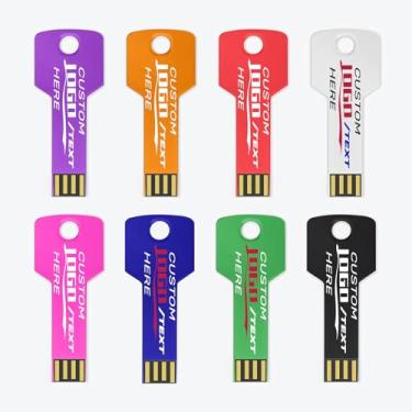 Imagem de Pen drive USB personalizado, pen drive USB em forma de chave, ideal para empresas e corporações, instituições educacionais, estúdios de fotografia e música, organizações sem fins lucrativos (1 GB, 100