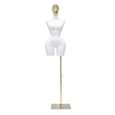Imagem de Manequim humano plus size europeu e americano para varejo, altura ajustável de 51 a 82 pol., para exibição de roupas íntimas e camisetas(White,Square)