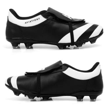 Imagem de Chuteira Retro Pala Campo Trava Profissional A7 Aviation7 Língua Mascu