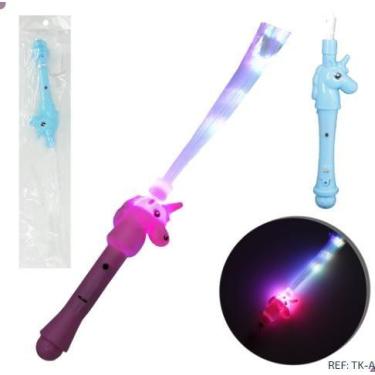 Imagem de Varinha Cetro Unicornio Led Rosa 45cm - MOHNISH