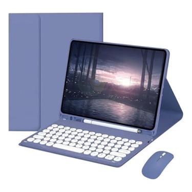 Imagem de Kit de Capa para Samsung Tab S7fe/s7plus/s8plus (Inclui Teclado com Teclas Circulares Bluetooth + Mouse)