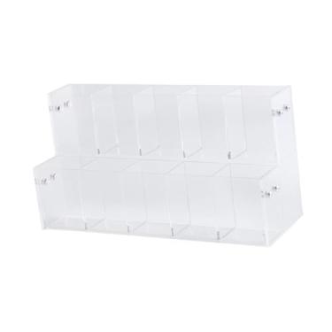 Imagem de Esquirla Suporte de exibição de caneta de 2 camadas, porta-lápis, organizador de mesa, armazenamento para escola, pincéis, lojas de batom, livraria