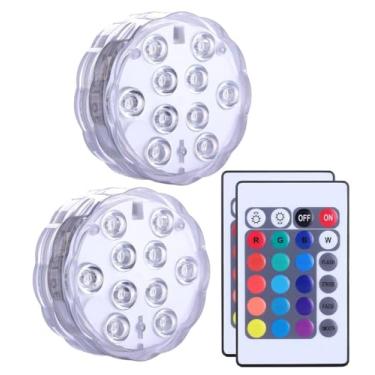 Imagem de Luminária LED Submersível para Piscina, RGB Multicolorida, Controle Remoto, IP68 à Prova D'água, Bivolt (2)