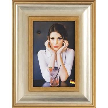 Imagem de Porta Retrato de Mesa 15x21cm Moldura Prata Elegante 1055