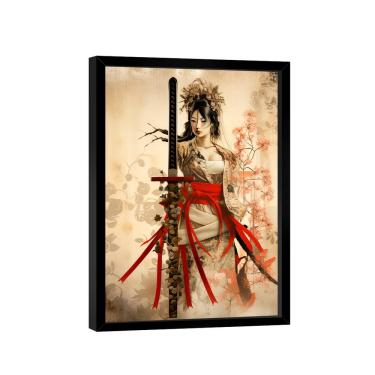 Imagem de Quadro Decorativo Gueixa Bege