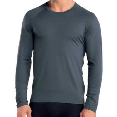 Imagem de Camiseta Microfibra UV Manga Longa - Azul Marinho - GG-Masculino