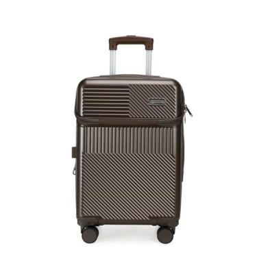Imagem de Mala De Viagem Bordo Bagagem 10kg De Mão Rígida 360 Anac USB Cadeado (Marrom)