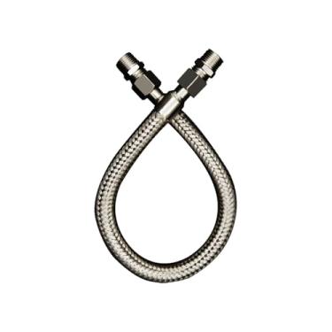 Imagem de eosorssa Mangueira De Ligação Para Compressor Nível Industrial, Conexões Ambos Os Lados, Giram Livremente, 1/2" Npt Macho X 20" Comprimento, 750°F, 450 Psi, Corpo Inteiro Flexível, Aço Inoxidável, M