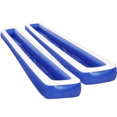 Imagem de Gemscream 2 pistas de corrida infláveis de barco à vela, pista portátil de 3 metros de comprimento, corrida de barco infantil, atividades aquáticas internas ao ar livre