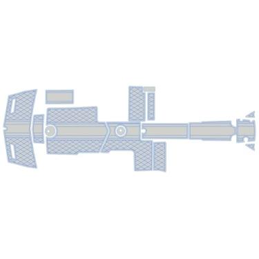 Imagem de outdek Plataforma de natação Mastercraft X55 Cockpit 2009-2015 6 mm Espuma EVA Faux Teak Marine Floor (cinza sobre azul)