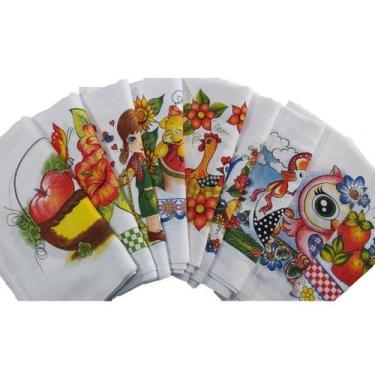 Imagem de Pano De Prato Estampado Kit 5 Peças - Babilar