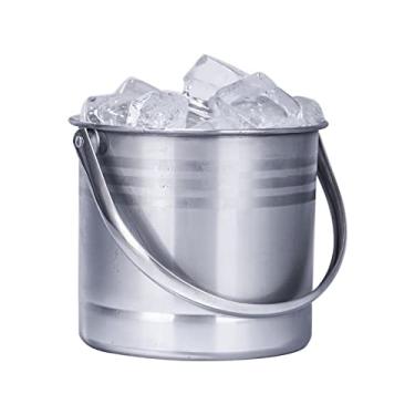 Imagem de Balde de gelo para festas Recipiente de balde de gelo de aço inoxidável, serviço de balde de gelo de bar para casa, bar, gelo, cerveja e vinho, balde de vinho