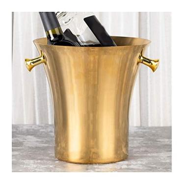 Imagem de balde de gelo para festas Balde de gelo de aço inoxidável bar festa coquetel balde de gelo restaurante casa balde de champanhe balde de gelo bebida balde de gelo recipiente de gelo recipiente de gelo