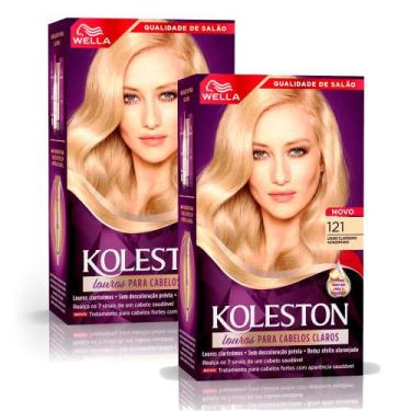 Imagem de Kit 2 Tinta de Cabelo Koleston Louro Claro Acinzentado 121