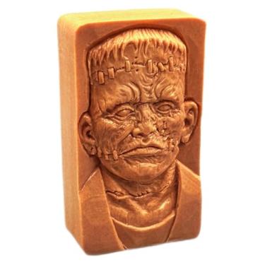 Imagem de ARTCRAFTMOLDS Molde de silicone Frankenstein para fabricação de sabão e outros artesanatos de Halloween