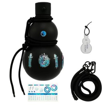 Imagem de QENWKXZ Garrafa de água de cuia de 946 ml, garrafa de água esportiva de cabaça, garrafa de cabaça com alça e adesivo, garrafa de água de viagem para academia cabaça esportiva garrafa de água cabaça