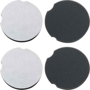 Imagem de WHYHKJ Cartucho de filtro de substituição para aspirador de pó 4 peças 1604896 diâmetro 4,1 polegadas/104 mm esponja vertical filtro de substituição para aspirador de pó preto