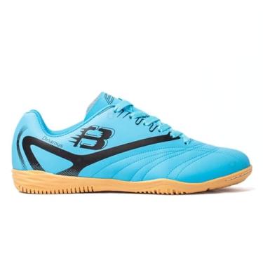 Imagem de Chuteira Tênis Futsal Flyboy Dinamus Futebol de Salão Indoor Quadra Solado Antiderrapante Impermeável Resistente Leve Macia Adulto Masculino Feminino Profissional Jogo Treino Competição (Azul, BR, Adulto, Numérico, 39)