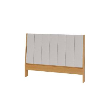 Imagem de Cabeceira para Cama de Casal Estofada 165cm Freijó Amadeirado/Cinza Claro