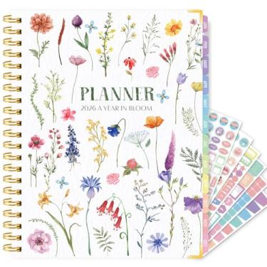 Imagem de GuassLee Agenda grande 2026, semanal e mensal de janeiro de 2026 a dezembro de 2026, agenda estética de 22,4 x 29 cm com bolso traseiro, adesivos, abas revestidas, tamanho A4