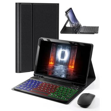 Imagem de Capa para Samsung Galaxy Tab A9+/A9 Plus com teclado Tab A9+ 11 polegadas 2023 SM-X210/X215/X216B Dazzle Magic Keyboard Backlit Suporte de lápis embutido com mouse - Preto
