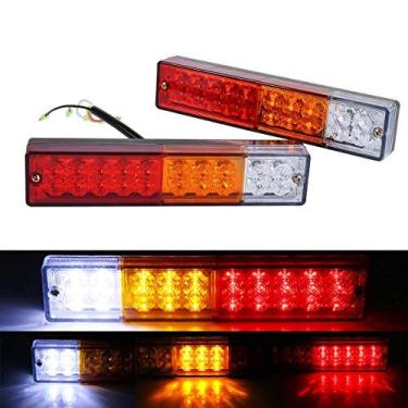 Imagem de TASWK 2Pcs LED Trailer Lights Truck Tail Light Bar 20LEDs Red-Amber-White 5 Wires for Rear Lights Turn Signal Lights Brake Lights Backup Lights Running LightsL8