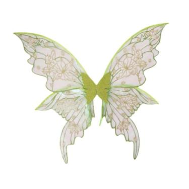 Imagem de IEUDNS Asa de fada para adultos princesa brilhante para festa de máscaras lembrancinha festival feriado, Verde