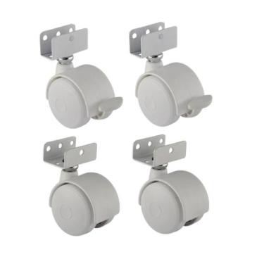 Imagem de Kit Rodízio Com Trava Para Móveis Chapa U 15 mm - Genérico