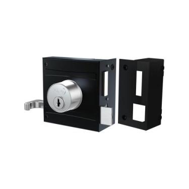 Imagem de Fechadura De Sobrepor Para Portão Stam 701/80 Preto Fosco