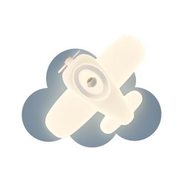 Imagem de Luminária de parede LED moderna com escurecimento de avião, luminária de parede para quarto infantil com desenho animado, luminária de parede criativa de cabeceira de aeronave branca, arande